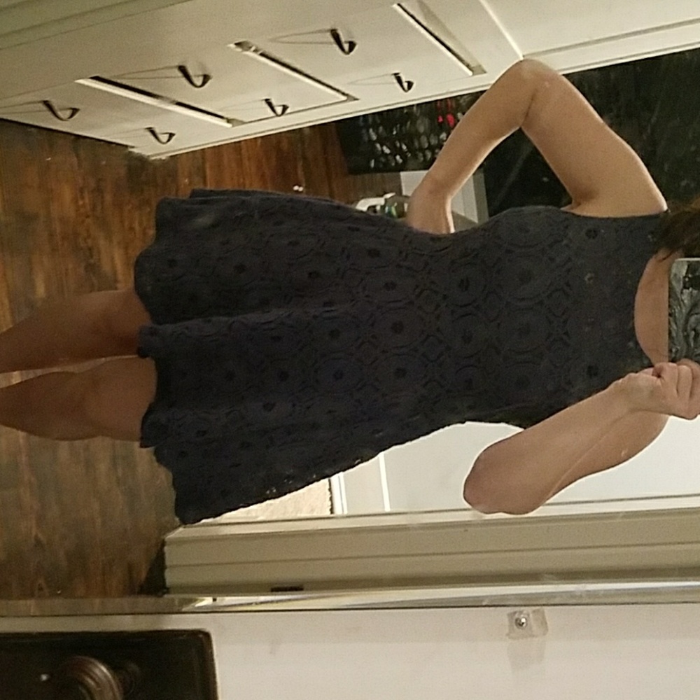Beautiful vintage blue/gray a-line sleevless dress